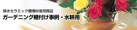 保水セラミック環境材使用商品　ガーデニング植付事例・水耕用