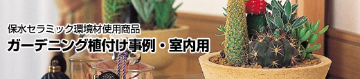 保水セラミック環境材使用商品　ガーデニング植付け事例・室内用